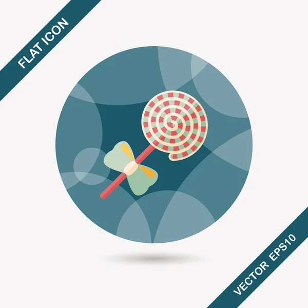 Lollipop flat icon with long shadow, eps10 — стоковый вектор