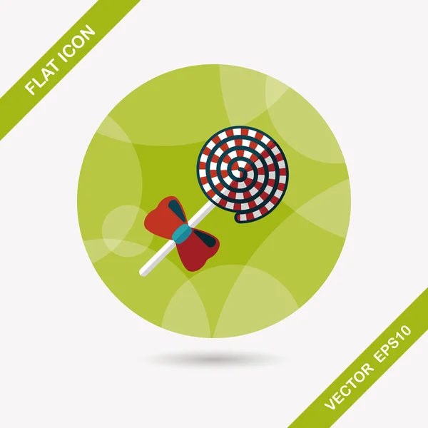 Lollipop flat icon with long shadow, eps10 — стоковый вектор