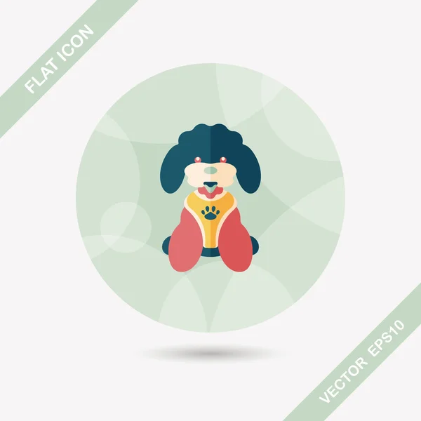 Pet dog flat icon with long shadow, eps10 — стоковый вектор