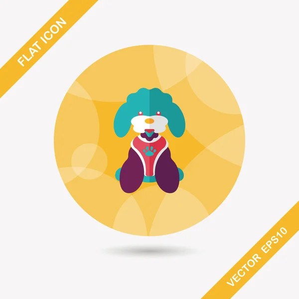 Perro mascota icono plano con sombra larga, eps10 — Vector de stock