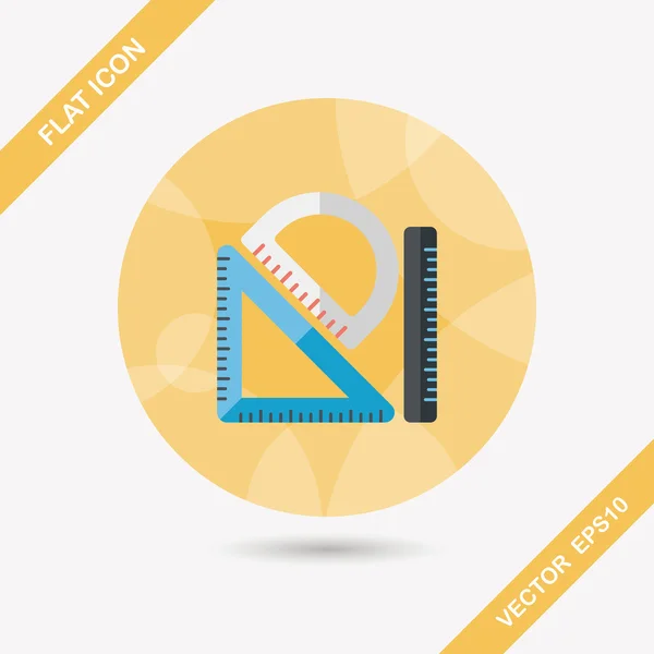 Reuler flat icon with long shadow, eps10 — стоковый вектор