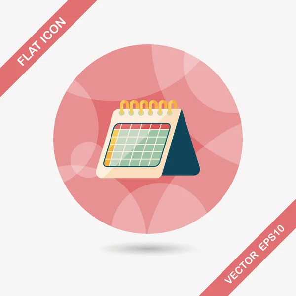 Icono plano de calendario con sombra larga, eps10 — Vector de stock