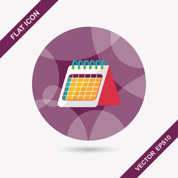 Calendar flat icon with long shadow,eps10 — Stock Vector