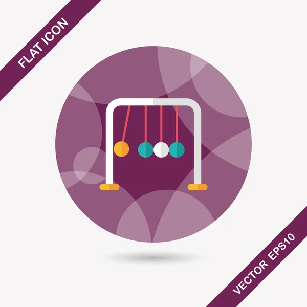 Newton 's Cradle flat icon with long shadow, eps10 — стоковый вектор