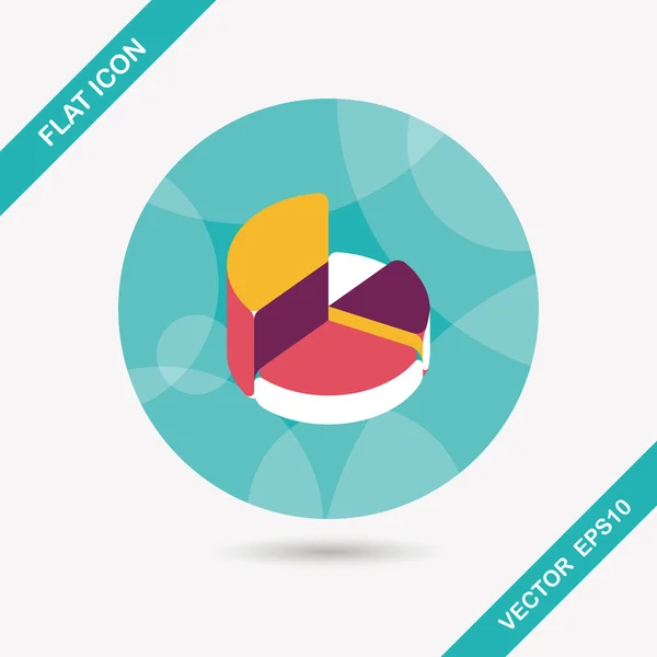 Business pie chart flat icon with long shadow, eps10 — стоковый вектор