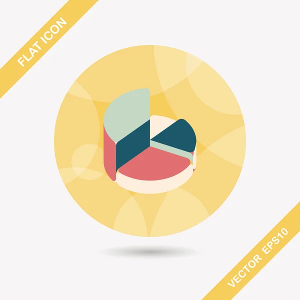 Business pie chart flat icon with long shadow, eps10 — стоковый вектор