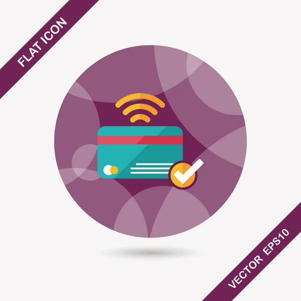 Shopping kreditkort platt ikonen med långa skugga, eps10 — Stock vektor