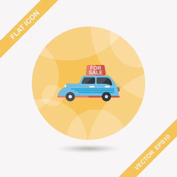 Shopping sale car flat icon with long shadow,eps10 — Stock Vector