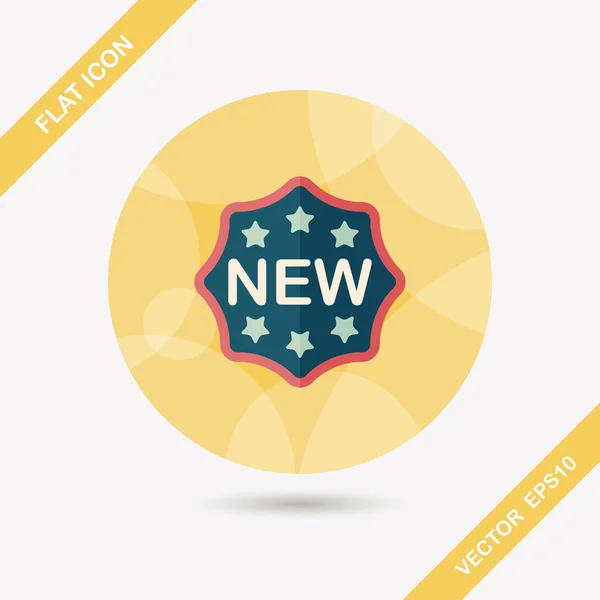 New sticker flat icon with long shadow, eps10 — стоковый вектор