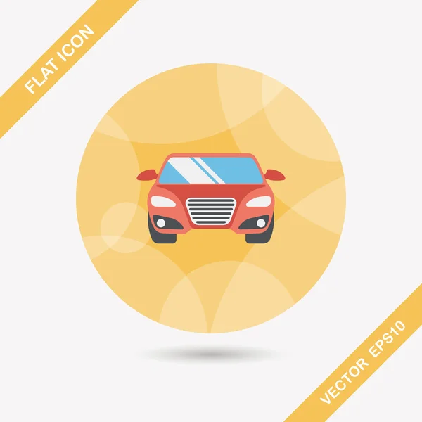 Transportation car flat icon with long shadow,eps10 — Stock Vector