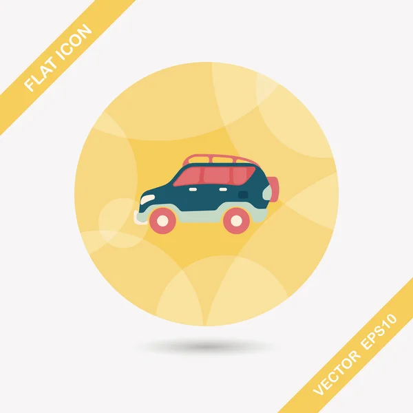 Transportation Sports Utility Vehicle flat icon with long shadow — Stock Vector