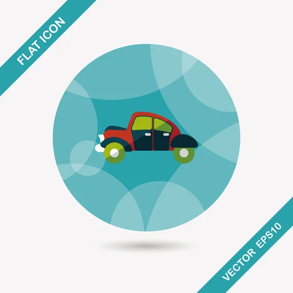 Transportation car flat icon with long shadow,eps10 — Stock Vector