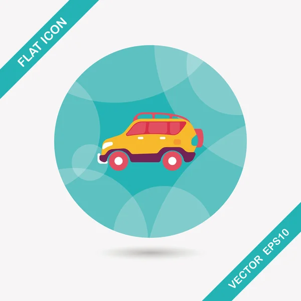 Транспорт Utility Vehicle flat icon with long shadow — стоковый вектор