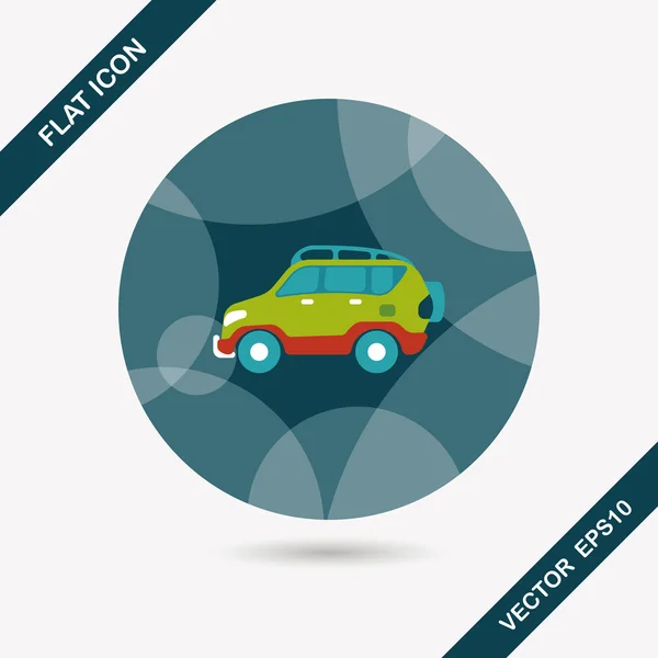 Транспорт Utility Vehicle flat icon with long shadow — стоковый вектор