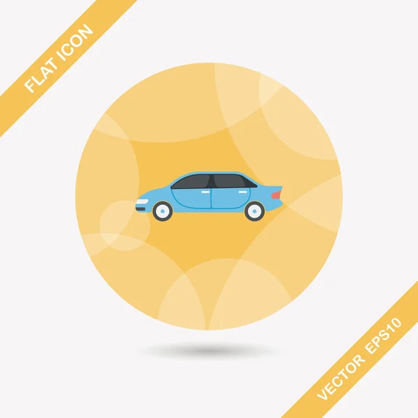 Transportation car flat icon with long shadow,eps10 — Stock Vector