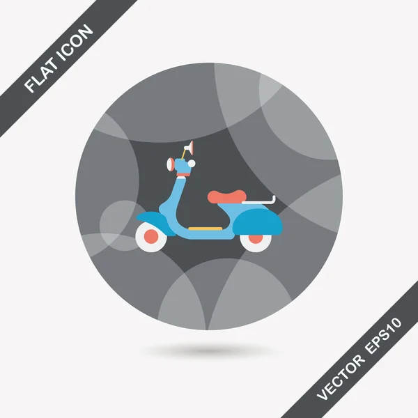 Transporte ícone de scooter plana com sombra longa, eps10 — Vetor de Stock