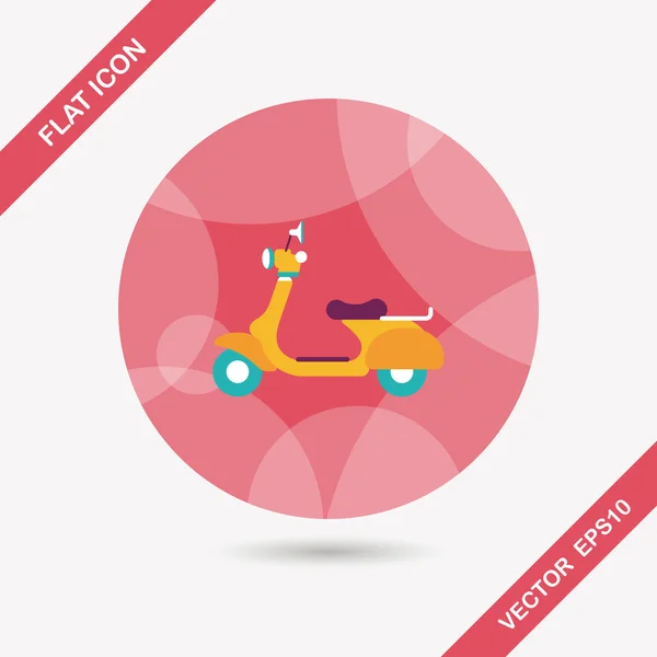 Transportation scooter flat icon with long shadow,eps10 — Stock Vector