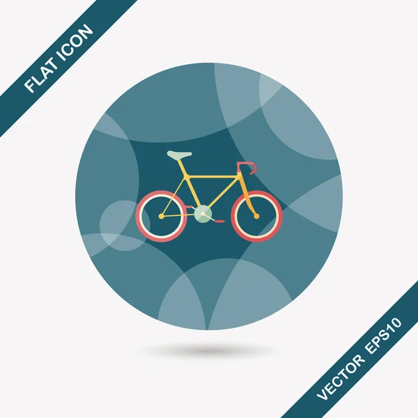 Transporte bicicleta icono plano con sombra larga, eps10 — Archivo Imágenes Vectoriales