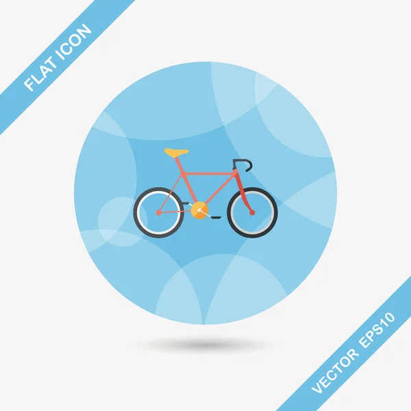 Transportation bicycle flat icon with long shadow,eps10 — Stock Vector