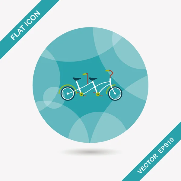 Transportation bicycle flat icon with long shadow,eps10 — Stock Vector