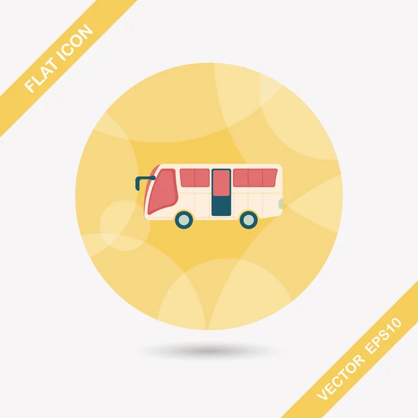 Vervoer: bus platte pictogram met lange schaduw, eps10 — Stockvector