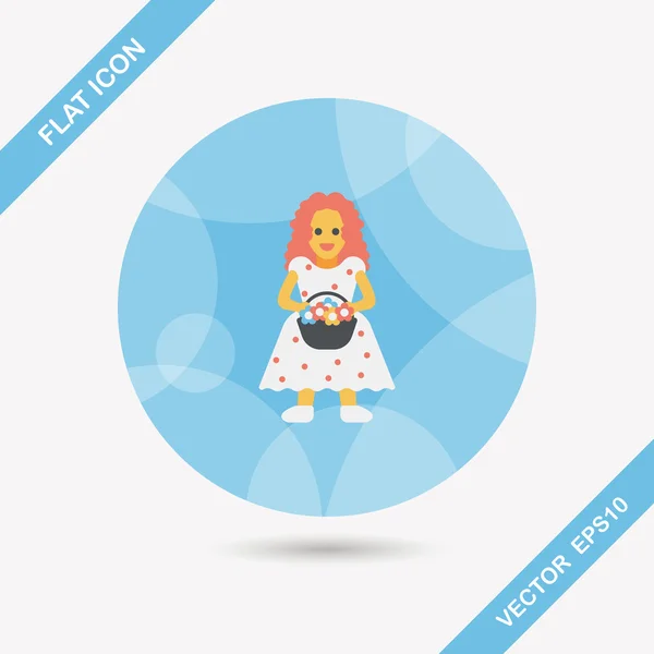 Novia de boda icono plano con sombra larga, eps10 — Vector de stock