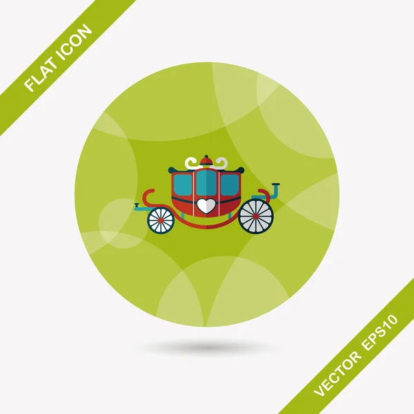 Wedding carriage flat icon with long shadow,eps10 — Stock Vector