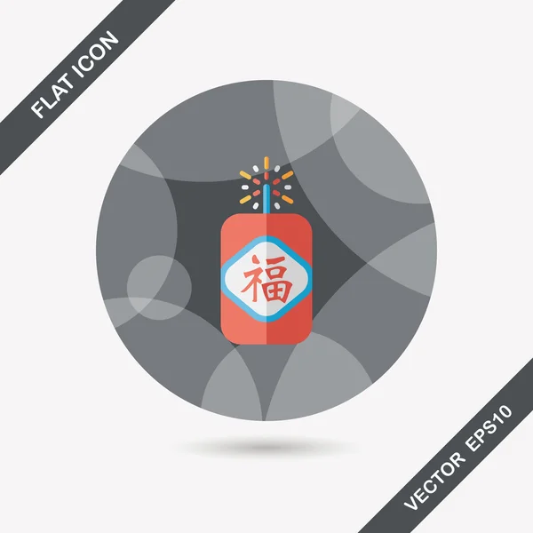 Año Nuevo chino icono plano, eps10, palabra Fu, festival chino cou — Vector de stock