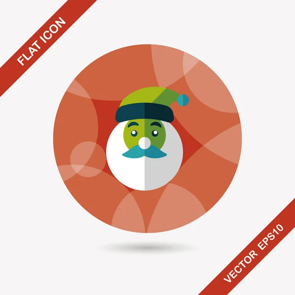 Santa claus platte pictogram met lange schaduw eps10 — Stockvector