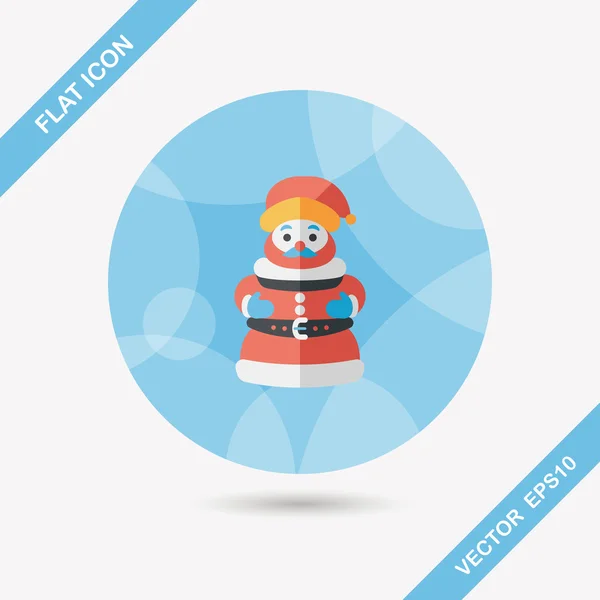 Santa Claus icono plano con sombra larga eps10 — Vector de stock