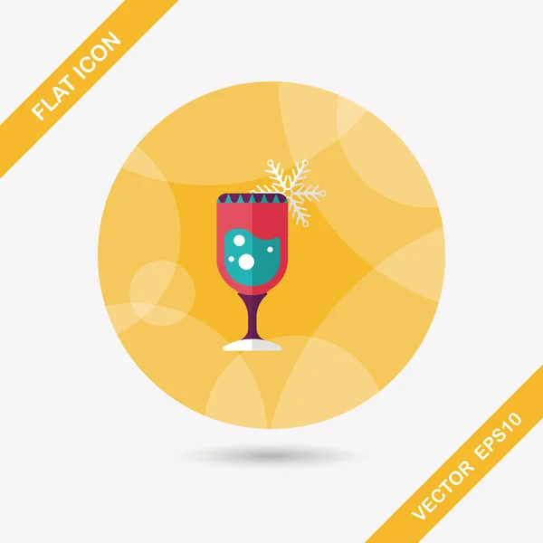 Cocktail de Noël icône plate avec ombre longue, eps10 — Image vectorielle