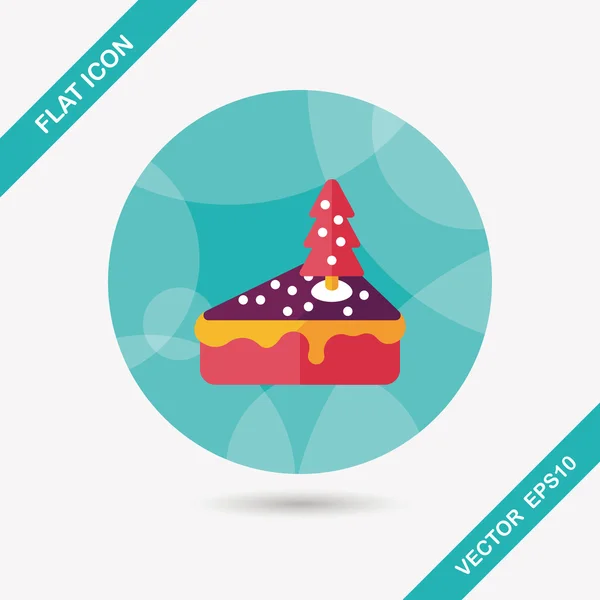 Christmas tårta flat ikonen med långa skugga, eps10 — Stock vektor