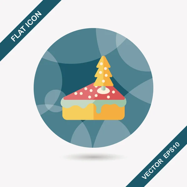 Pastel de Navidad icono plano con sombra larga, eps10 — Vector de stock