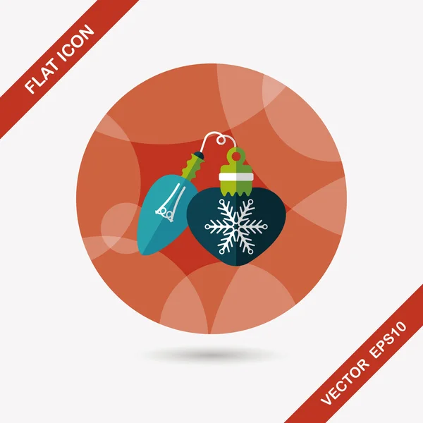 Ampoule de Noël icône plate avec ombre longue, eps10 — Image vectorielle