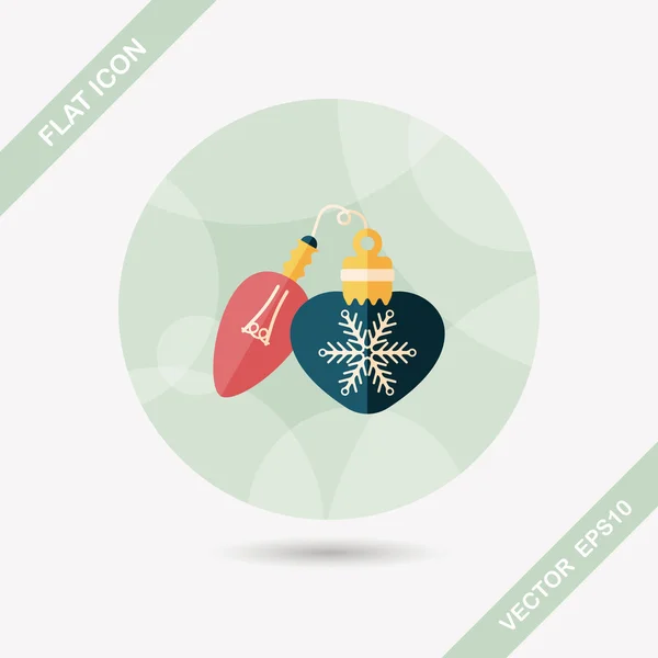 Christmas light bulb flat icon with long shadow, eps10 — стоковый вектор