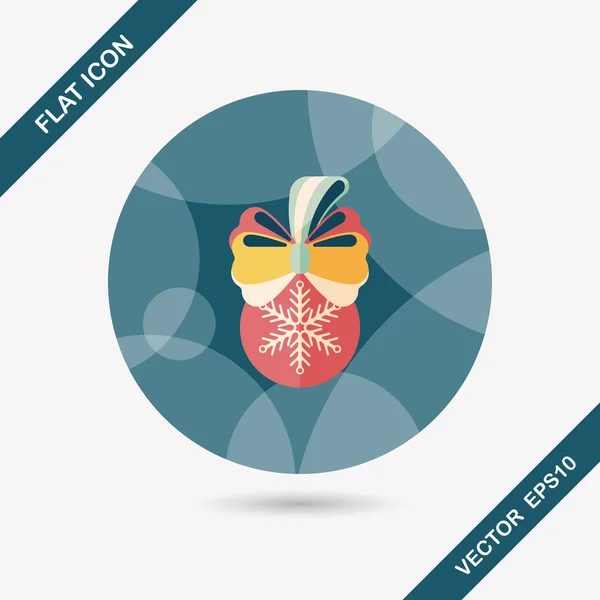 Christmas hanging flat icon with long shadow, eps10 — стоковый вектор