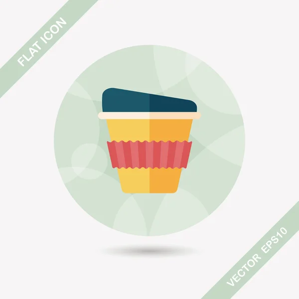 Take eaway coffee flat icon with long shadow, eps10 — стоковый вектор