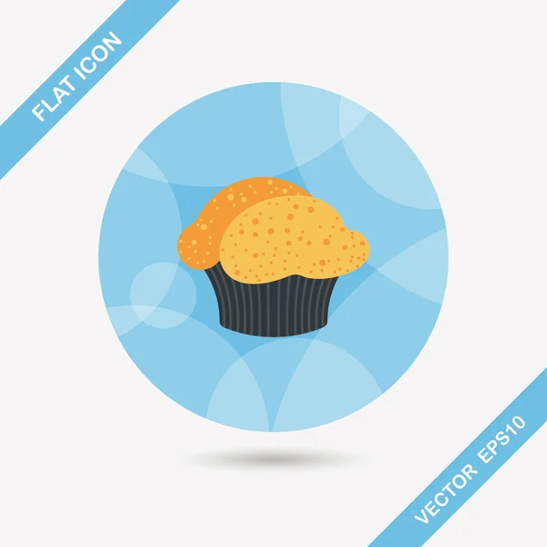 Cupcake icono plano con sombra larga, eps10 — Archivo Imágenes Vectoriales