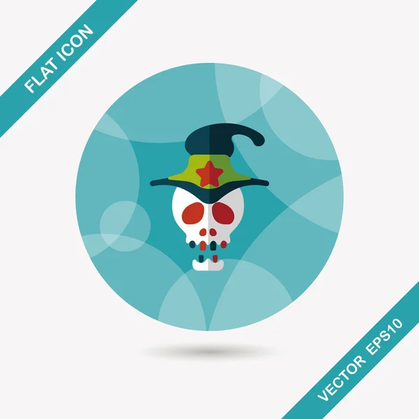 Skull flat icon with long shadow,eps10 — Stock Vector