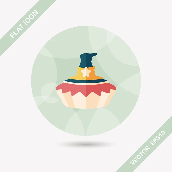 Halloween pie flat icon with long shadow, eps10 — стоковый вектор