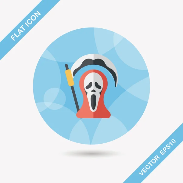 Grim Reaper flat icon with long shadow,eps10 — Stock Vector