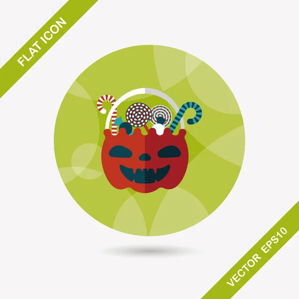 Halloween snoep platte pictogram met lange schaduw, eps10 — Stockvector