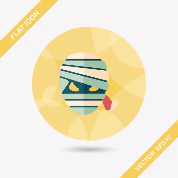 Halloween mummy flat icon with long shadow, eps10 — стоковый вектор