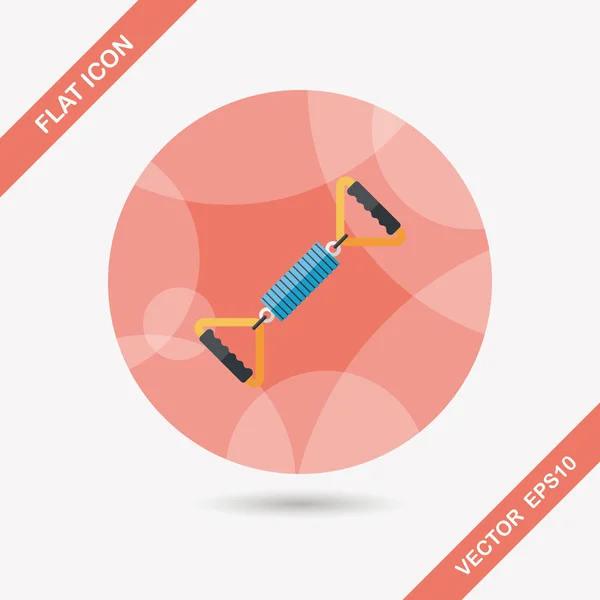 Tensión de resorte aparato de fitness icono plano con sombra larga, eps1 — Vector de stock