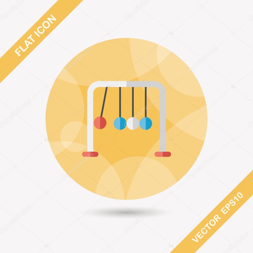 Newton's Cradle flat icon with long shadow,eps10