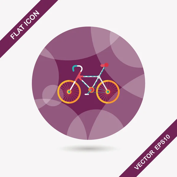 Cycling flat icon with long shadow,eps10 — Stock Vector