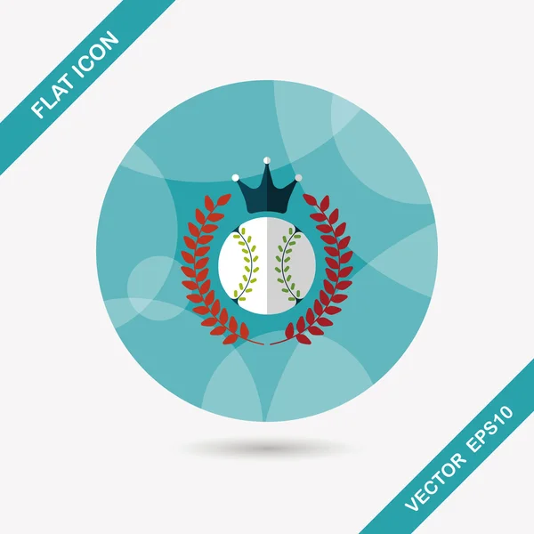 Champion de baseball icône plate avec ombre longue, eps10 — Image vectorielle