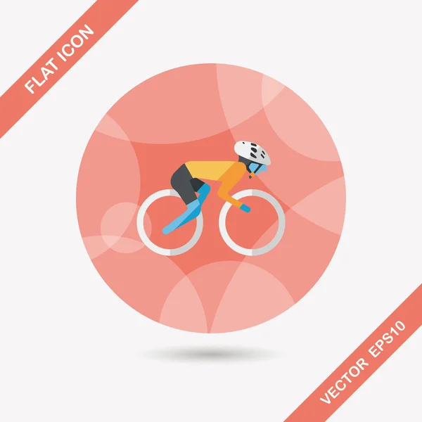 Cycling flat icon with long shadow,eps10 — Stock Vector