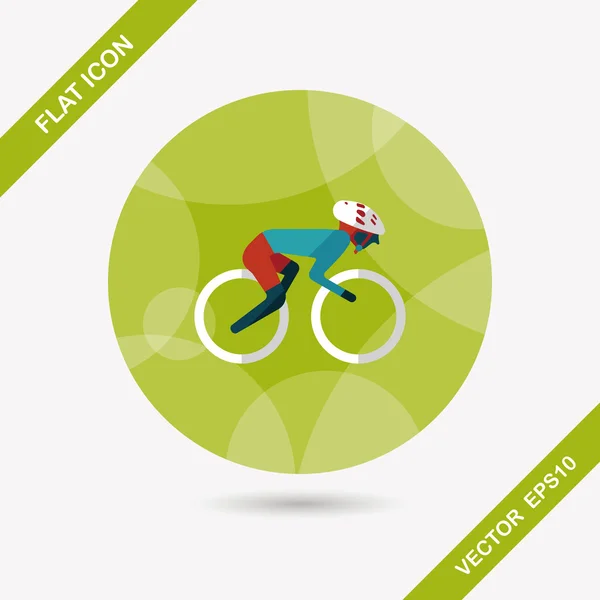 Cycling flat icon with long shadow,eps10 — Stock Vector