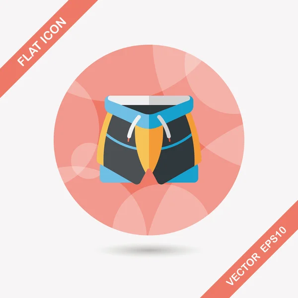 Fietsen shorts platte pictogram met lange schaduw, eps10 — Stockvector